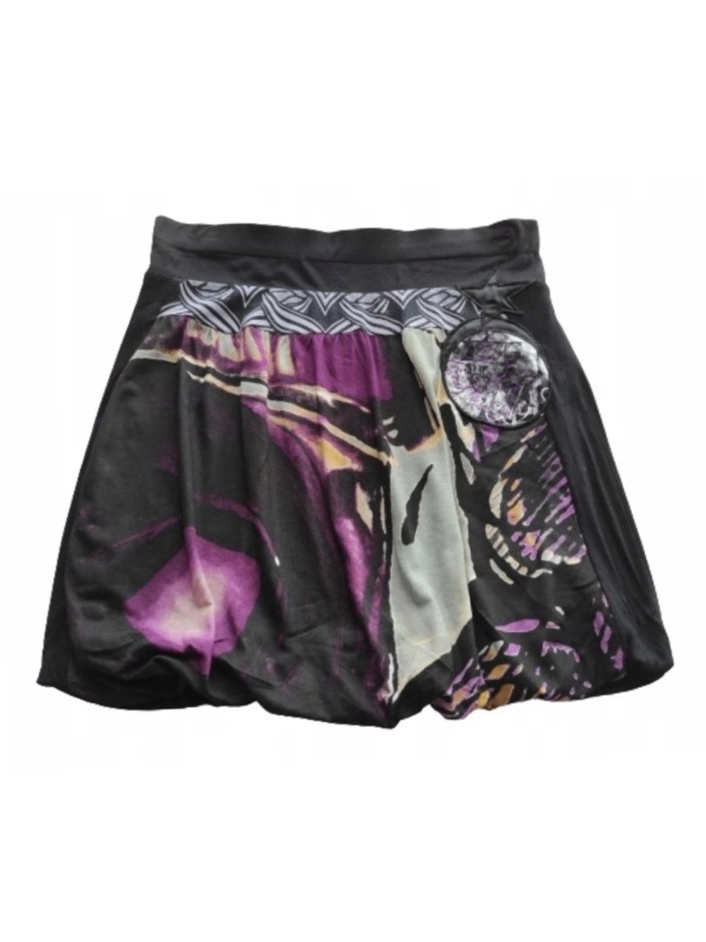 Desigual Black Multi Star Bubble Skirt Sz Medium